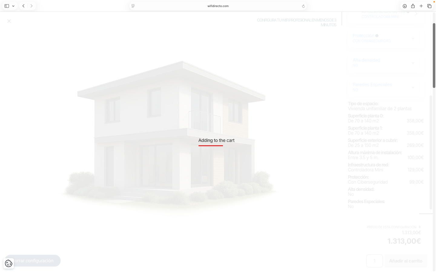 Configurador WiFi Directo - Añadir al Carro la configuración